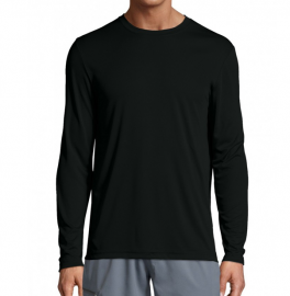 CAMISETA MANGA LONGA PRETA 100% POLIESTER PARA SUBLIMAO