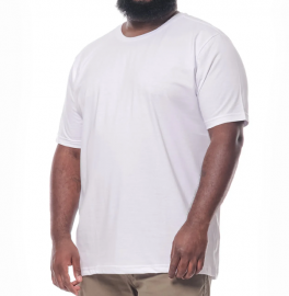 CAMISETA TRADICIONAL PLUS SIZE BRANCA 100% POLIESTER PARA SUBLIMAO